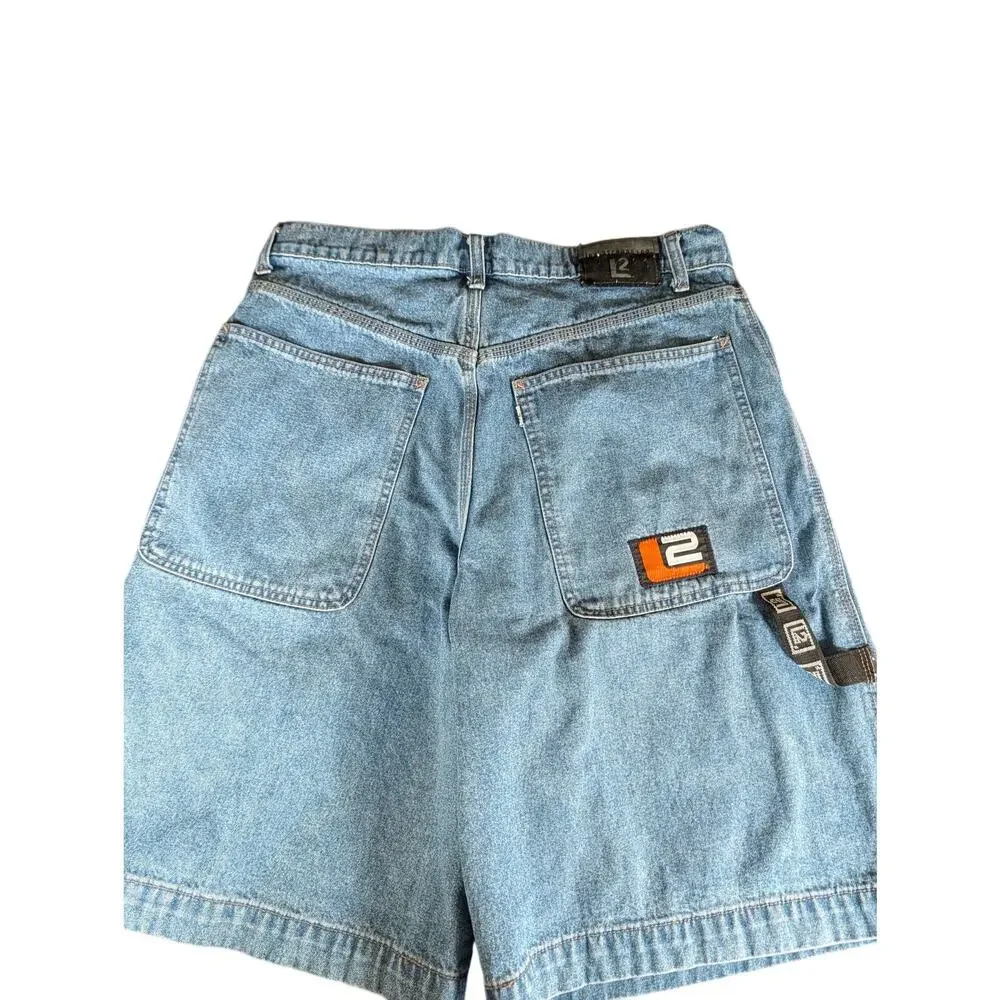 Y2K 2 Two Carpenter Denim Shorts 32 Blue Baggy Skate Utility Jorts